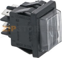 ЧЕРНЫЙ ДВУХПОЛЮСНЫЙ ВЫКЛЮЧАТЕЛЬ 16А 250В