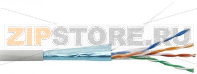 Hyperline FUTP4-C5E-S24-IN-PVC-GY-305 (FTP4-C5E-SOLID-GY-305) (305 м) Кабель витая пара, экранированная F/UTP, категория 5e, 4 пары (24 AWG), одножильный (solid), экран - фольга, PVC, –20°C – +75°C, серый - гарантия: 15 лет компонентная; 25 лет систе 