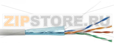 Hyperline FUTP4-C5E-S24-IN-PVC-GY-305 (FTP4-C5E-SOLID-GY-305) (305 м) Кабель витая пара, экранированная F/UTP, категория 5e, 4 пары (24 AWG), одножильный (solid), экран - фольга, PVC, –20°C – +75°C, серый - гарантия: 15 лет компонентная; 25 лет систе 