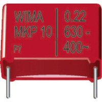 Конденсатор тонкопленочный 0.1 мкФ, 1000 В/DC, 10 %, 22.5 мм, 26.5x8.5x18.5 мм Wima MKP1O131005F00KSSD-1