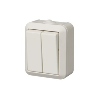 Выключатель двухклавишный 16 А, 230 В, IP44, однополюсный, белый ABB 2TKA000165G1