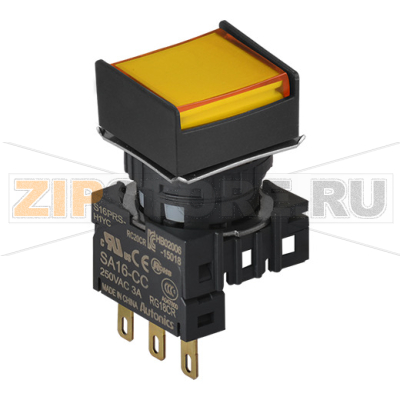 Выключатель кнопочный, Ø отверстия: 16 мм Autonics S16PRS-H1YC 