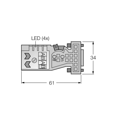 Разъем разборный Turck FW-D9TLEDKU9XX-G-FC-ME-SH-8.5 