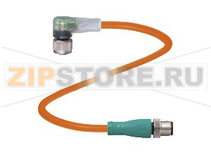 Кабель датчика-исполнительного устройства Connection cable V1-W-E8W-OR2,5M-POC-V1-G Pepperl+Fuchs Описание оборудованияConnection cable, M12 to M12, 4-pin, TPE cable, welding-bead resistant