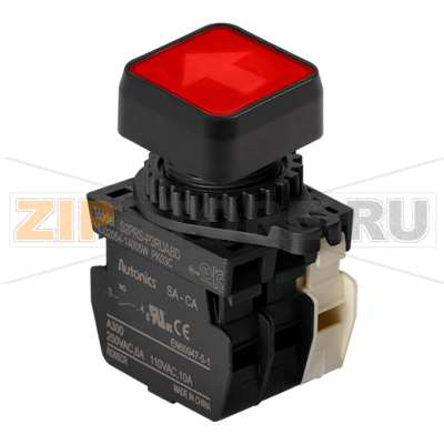 Выключатель кнопочный, Ø отверстия: 22/25 мм Autonics S2PRS-P3RUABDM 