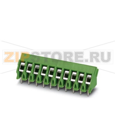 Клеммы для печатного монтажа Phoenix Contact PTA 1,5/16-5,0 Номинальный ток: 17,5 А, Номинальное напряжение: 400 В, Размер шага: 5 мм, Полюсов: 16, Тип подключения: Винтовые зажимы, Монтаж: пайка, Направление подключения, проводник / печатная плата: 45 °, Цвет: зеленый.Минимальный заказ: 50 шт.Упаковка: 50 шт.