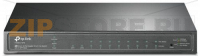 TP-link T1500G-10PS 8-портовый гигабитный настольный Smart PoE-коммутатор, 8 гигабитных портов RJ45, 2 SFP-слота, поддержка 802.3af, бюджет PoE до 53 Вт, стальной корпус