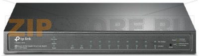 TP-link T1500G-10PS 8-портовый гигабитный настольный Smart PoE-коммутатор, 8 гигабитных портов RJ45, 2 SFP-слота, поддержка 802.3af, бюджет PoE до 53 Вт, стальной корпус 