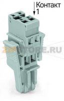 1-проводниковая розетка; Фиксирующий рычаг; 4 mm; 4-пол.; 4,00 mm; серые Wago 769-104/021-000