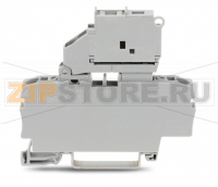 2-conductor fuse terminal block; with pivoting fuse holder; and end plate; for 5 x 20 mm miniature metric fuse; without blown fuse indication; for DIN-rail 35 x 15 and 35 x 7.5; 2.5 mm; Push-in CAGE CLAMP®; 2,50 mm; gray Wago 2002-1611