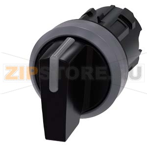АКТУАТОР ПОВОРОТНОГО ПЕРЕКЛЮЧАТЕЛЯ С ВОЗМОЖНОСТЬЮ ПОДСВЕТКИ, 22MM, КРУГЛ., ПЛАСТИК С МЕТАЛЛИЧЕСКИМ ФРОНТАЛЬНЫМ КОЛЬЦОМ, РУКОЯТКА КОРОТКАЯ ЧЁРНАЯ С БЕЛОЙ ВСТАВКОЙ, 3 КОММУТАЦИОННЫХ ПОЛОЖЕНИЯ: I-O-II, С ФИКСАЦИЕЙ, УГОЛ ПОВОРОТА РУКОЯТКИ 2X45 ГРАД.: 10:30Ч./ 
