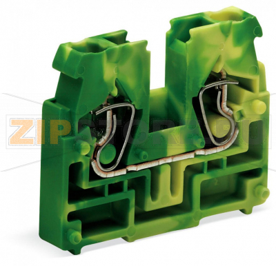 2-проводные центральные клеммы; без кнопок; 2,5 мм; CAGE CLAMP®; 2,50 mm; зеленые-желто Wago 869-327 