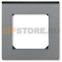 Рамка одноместная, сталь/дымчатый чёрный ABB 2CHH015010A6069