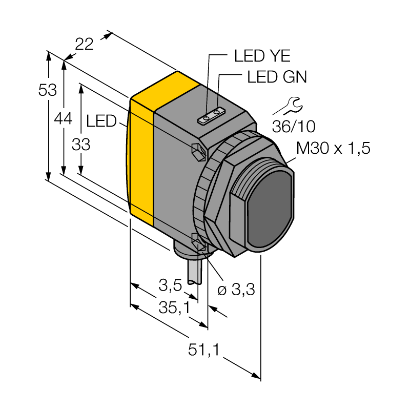 Датчик фотоэлектрический Turck QS30VR3LP 