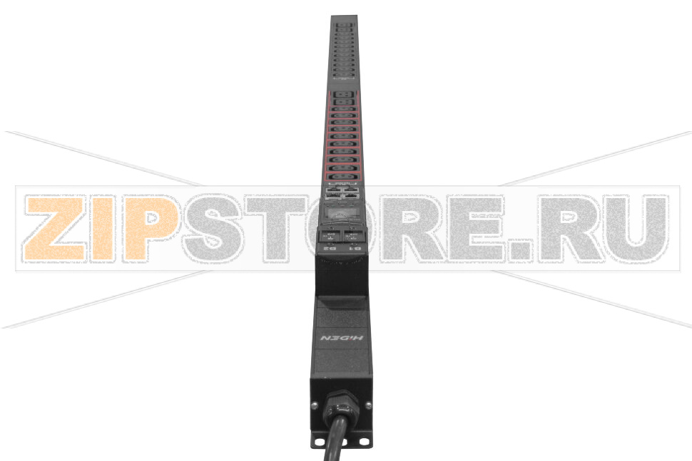 Блок розеток однофазный 32 А, вертикальный, 20 розеток IEC C13, 4 розетки IEC C19 Hiden HE1V-20A4B-32-QM-30Z 