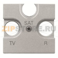 Накладка для TV/R/SAT розетки, двухмодульная, серебристая ABB 993.60