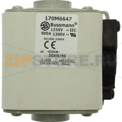 Предохранитель, 900 A, AC 1250 В, size 3, 76x92x91 мм, aR, UL, IEC 13 UNc Eaton FUSE 900A 1250 
