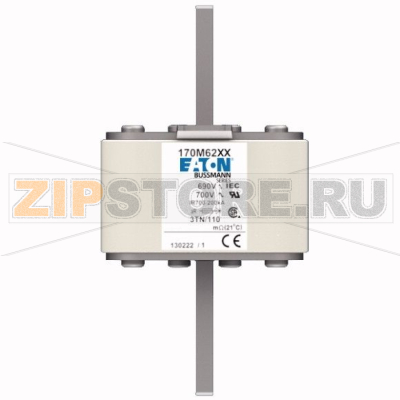 Предохранитель, 550 A, AC 690 В, 200 кА, DIN 3, 76x90x139 мм, aR, DIN, IEC Eaton FUSE 550A 690V 