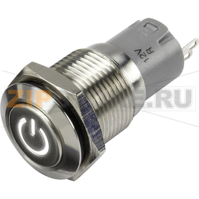 Кнопка 48 В/DC, 2 А, 1 x выкл/вкл, без фиксации, IP65, 1 шт TRU Components LAS2GQF-11DT/W/12V/S/P 