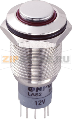 Кнопка антивандальная 250 В/AC, 3 А, 1 x вкл/вкл, без фиксации, IP67, 1 шт TRU Components LAS2GQH-11E/R/12V/N/P 
