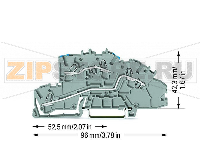 Многоуровневые клеммы для монтажа; 4 mm; N/L; Push-in CAGE CLAMP®; 2,50 mm; серые Wago 2003-7649 