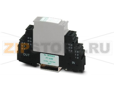 Основной элемент для защитного штекера РТ Phoenix Contact PT 4+F-BE со схемой защиты 4-проводной сигнальной цепи без потенциала земли, газонаполненный разрядник между клеммами 3-4 (GND) и 9-10, для монтажа на NS 35/7,5 и NS 35/15, ширина корпуса: 17,5 мм.Минимальный заказ: 10 шт.Упаковка: 10 шт.