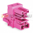 h-distribution connector; 2-pole; Cod. B; 1 input; 2 outputs; outputs on both sides; 3 locking levers; for flying leads; pink Wago 770-1660 - h-distribution connector; 2-pole; Cod. B; 1 input; 2 outputs; outputs on both sides; 3 locking levers; for flying leads; pink Wago 770-1660