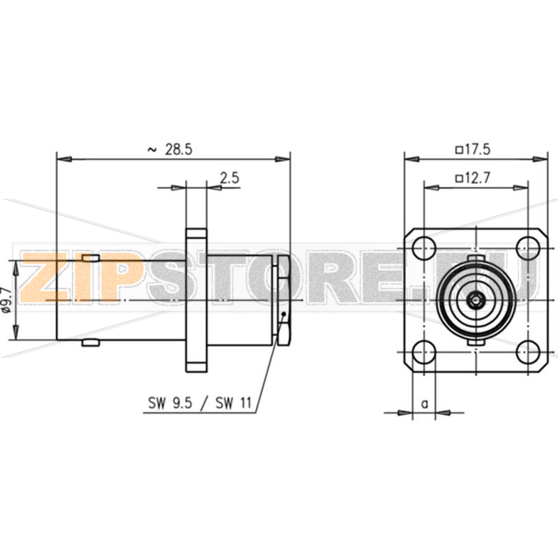 Разъем BNC, 50 Ом, 1 шт Telegärtner J01001A0014 