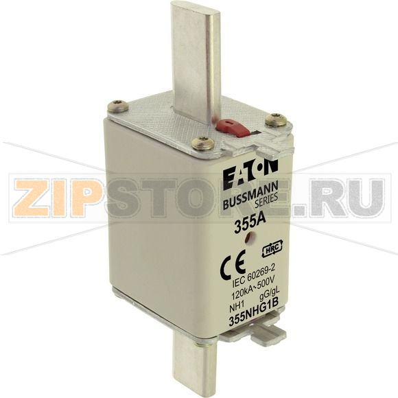 Предохранитель, 355 A, AC 440 В, 120 кА, NH1, gL/gG, IEC Eaton NH FUSE 355A 440V GG/GL SIZE 1 