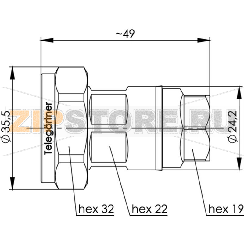 Разъем DIN 7-16, 50 Ом, 1 шт Telegärtner J01120H0085 