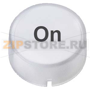 Вставной колпачок для кнопочного выключателя и высокая нажимная кнопка с сигнализацией, прозрачная с черным шрифтом, с надписью: On Siemens 3SB2901-5EB 