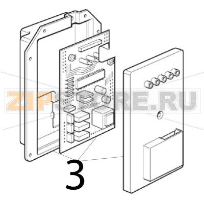 Electronic board Scotsman AF 124 Electronic board Scotsman AF 124Запчасть на деталировке под номером: 3