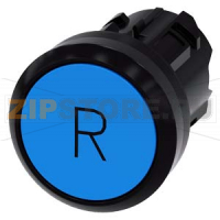 АКТУАТОР КНОПКИ, 22MM, КРУГЛ., ПЛАСТИК, КНОПКА СИНЯЯ, МАРКИРОВКА: R, FLAT BUTTON, БЕЗ ФИКСАЦИИ Siemens 3SU1000-0AB50-0AR0