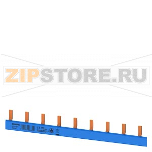 Компактная Pin шина, 10mm2 N (синий) авт.выкл. 1/N 1-пол. защ.от прикосн. синий 1000mm обрезаемая Siemens 5ST3787-0 