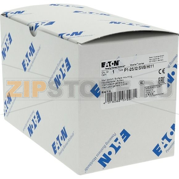 Выключатели главные, P1, 25 A, 3-полюсн Eaton P1-25/I2/SVB/HI11 
