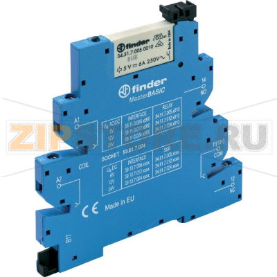 Модуль реле интерфейсный 6 V (DC), 6 V (AC), 6 A Finder 39.11.0.006.0060 