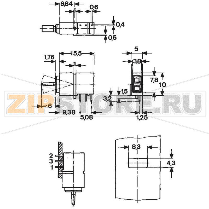 Тумблер 0.5 А, 1 x вкл/выкл/вкл, 1 шт Mentor 1850.3031 