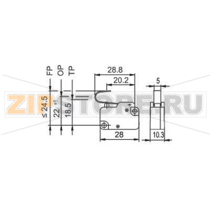 Микропереключатель 250 В/AC, 10 А, 1 x вкл/вкл, без фиксации, 1 шт Marquardt 1006.1801 