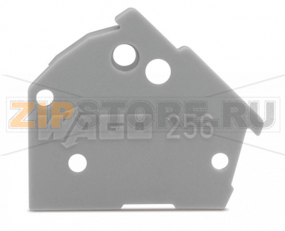 End plate; snap-fit type; 1 mm thick; gray Wago 256-100 