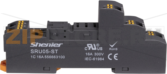 Розетка для 1 контактных реле RFT с пружинным зажимом Push-in, 16A Shenler SRU05-ST 