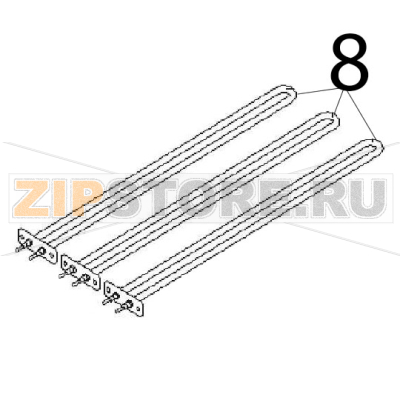 Heating element Angelo Po 04WBMEV Heating element Angelo Po 04WBMEVЗапчасть на деталировке под номером: 8
