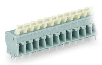 PCB terminal block; push-button; 2.5 mm; Pin spacing 5/5.08 mm; 12-pole; suitable for Ex-e applications; CAGE CLAMP®; commoning option; 2,50 mm; light gray Wago 257-412/000-009/999-950