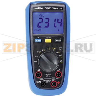 Мультиметр цифровой, водонепроницаемый, IP54, CAT III, 600 В, 6000 точек Metrix MTX203 