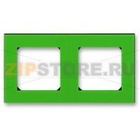 Рамка двухместная, зелёный/дымчатый чёрный ABB 2CHH015020A6067