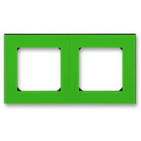 Рамка двухместная, зелёный/дымчатый чёрный ABB 2CHH015020A6067