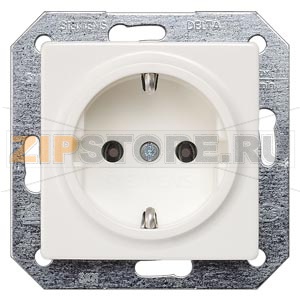 DELTA I-SYSTEM ТИТАНОВО-БЕЛЫЙ РОЗЕТКА SCHUKO 10A DC/16A AC 250В  C ЗАЩИТНЫМ КОНТАКТОМ С БЕЗРЕЗЬБОВЫМИ КОНТАКТНЫМИ ЗАЖИМАМИЭЛ.-МЕХ.ЧАСТЬ Siemens 5UB1511 