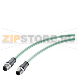 IE Robust Connecting Cable M12-180/M12-180, IP69, pre-assembled IE FC Robust Food Cable GP 2x2, with 2 M12 connectors (D-coded) length 1m Siemens 6XV1881-5AH10 