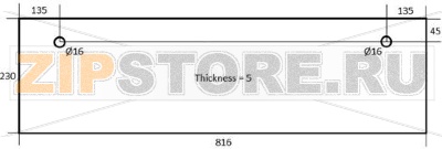 DOOR GLASS FOR OVEN 816x230x5 mm 