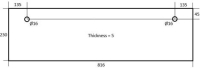 DOOR GLASS FOR OVEN 816x230x5 mm