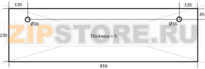 DOOR GLASS FOR OVEN 816x230x5 mm 